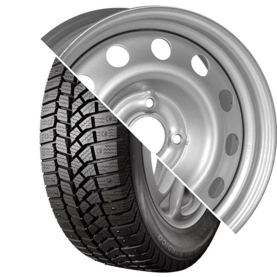 Шина с диском в сборе Viatti Brina Nordico V-522 185/65 R15 88T + Magnetto 15010 S AM Silver 4*100 6xR15 ET37 DIA60.1