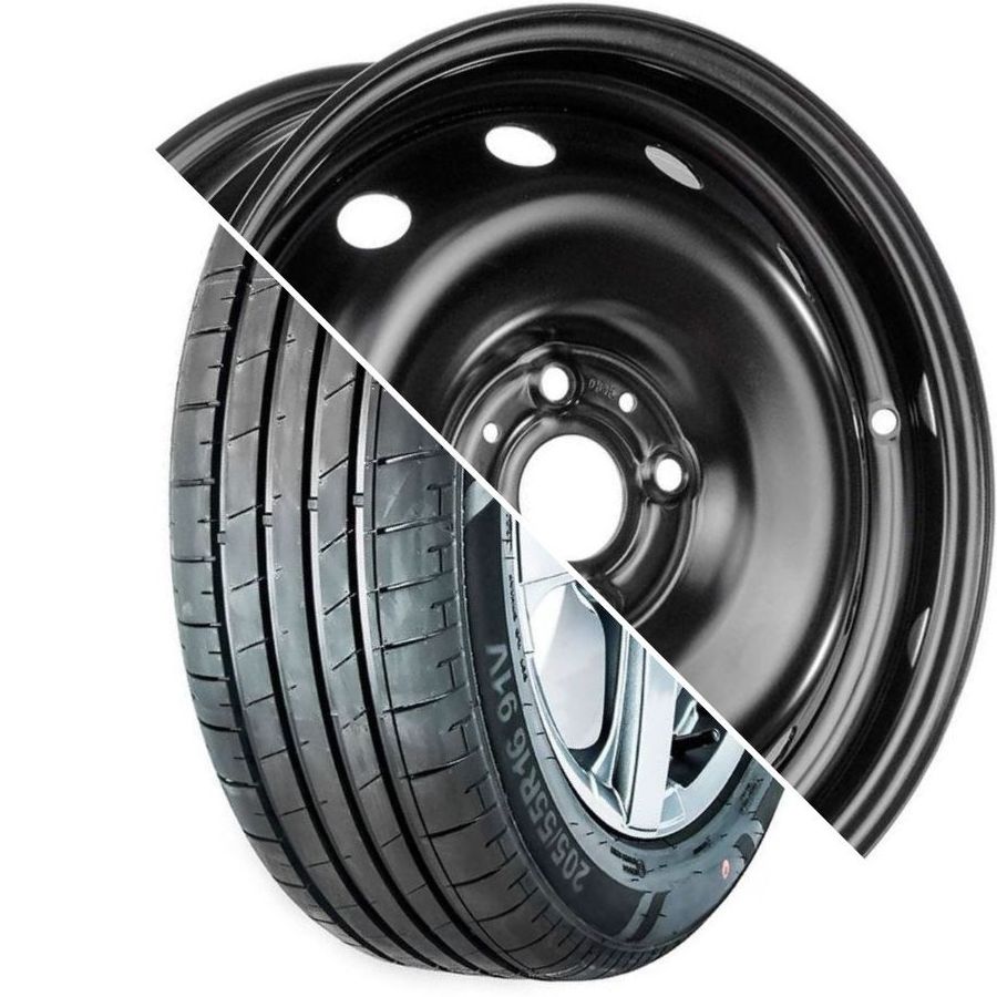 Шина с диском в сборе Massimo OTTIMA PLUS 185/65 R15 88H + Magnetto 15003 AM New Black 4*100 6xR15 ET46 DIA54.1