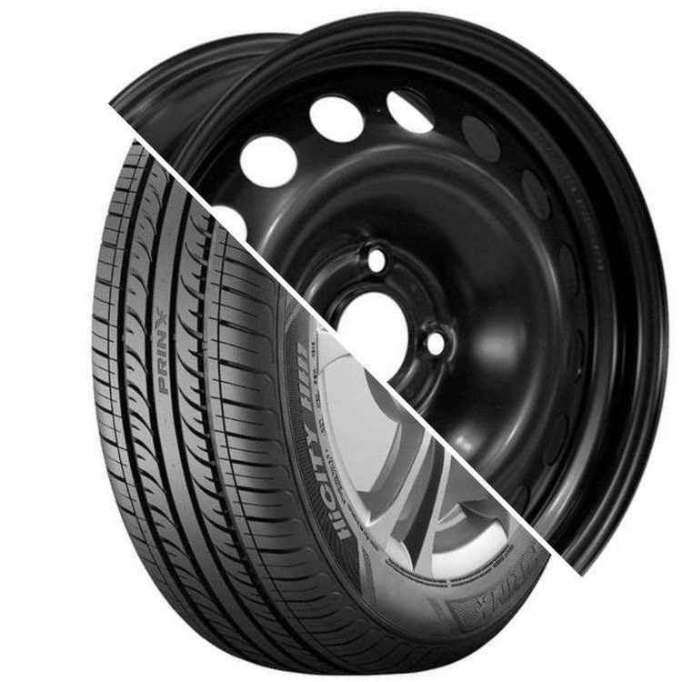 Шина с диском в сборе Prinx HH1 HiCity 185/65 R15 88H + Trebl X40923 (new D5) Black 4*100 6xR15 ET46 DIA54.1