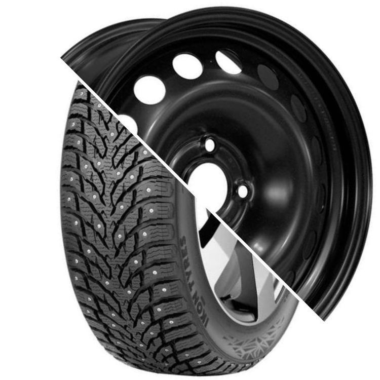 Шина с диском в сборе Ikon (Nokian Tyres) Autograph Ice 9 185/65 R15 92T + Trebl X40923 (new D5) Black 4*100 6xR15 ET46 DIA54.1
