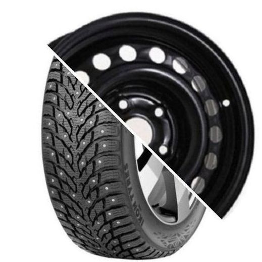 Шина с диском в сборе Ikon (Nokian Tyres) Autograph Ice 9 185/65 R15 92T + Magnetto 15009 AM Black 4*100 6xR15 ET50 DIA60.1 Lada Vesta