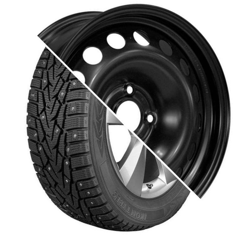 Шина с диском в сборе Ikon (Nokian Tyres) Character Ice 7 185/65 R15 92T + Trebl X40923 (new D5) Black 4*100 6xR15 ET46 DIA54.1