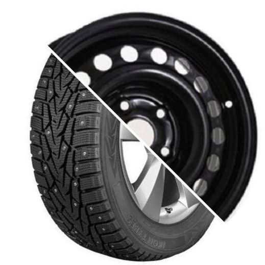 Шина с диском в сборе Ikon (Nokian Tyres) Character Ice 7 185/65 R15 92T + Magnetto 15009 AM Black 4*100 6xR15 ET50 DIA60.1 Lada Vesta