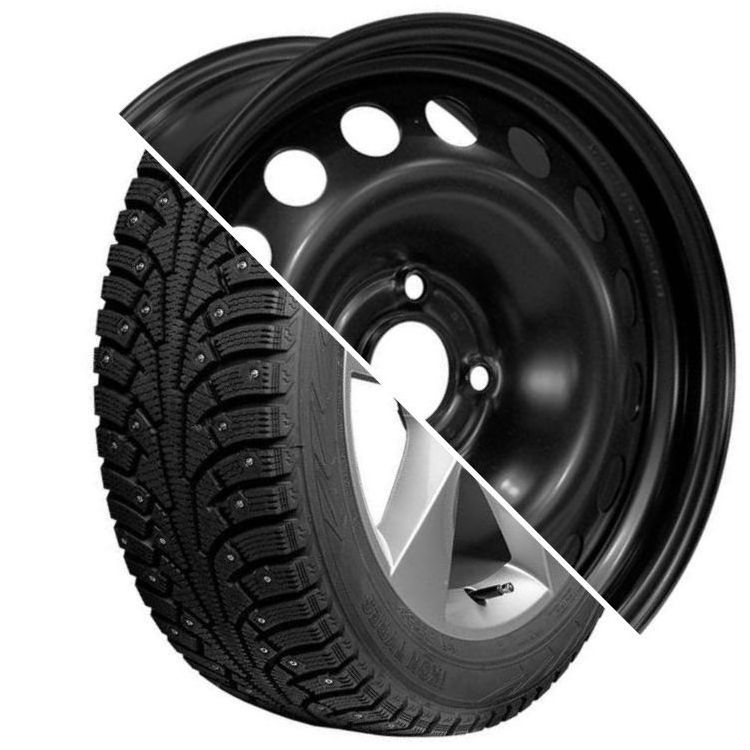 Шина с диском в сборе Ikon (Nokian Tyres) Character Ice 5 185/65 R15 92T + Trebl X40923 (new D5) Black 4*100 6xR15 ET46 DIA54.1