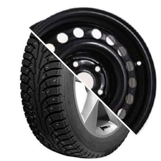 Шина с диском в сборе Ikon (Nokian Tyres) Character Ice 5 185/65 R15 92T + Magnetto 15009 AM Black 4*100 6xR15 ET50 DIA60.1 Lada Vesta