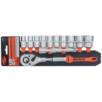 Набор головок 1/2" 6-гранных(12 предм. 10-24) с трещоткой АвтоДело 39842