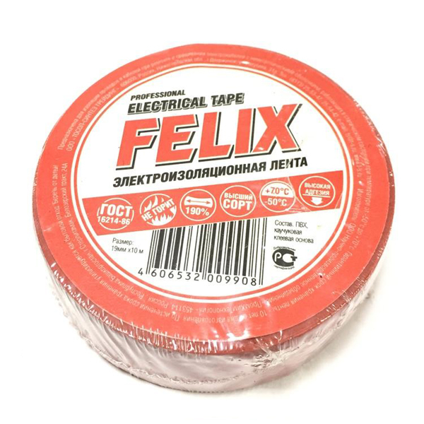 Изолента ПВХ красная FELIX (410040171)